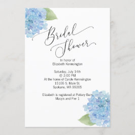 Invitación a la ducha nupcial con flores azules Hy