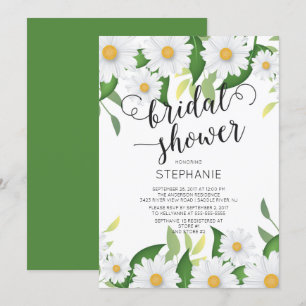 Invitación a la ducha nupcial con flores de margar