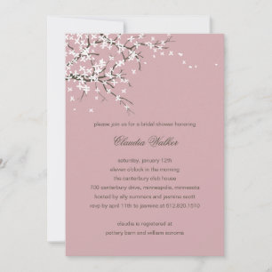Invitación a la ducha nupcial con flores de primav