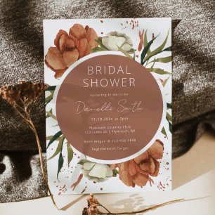 Invitación a la ducha nupcial con flores del desie