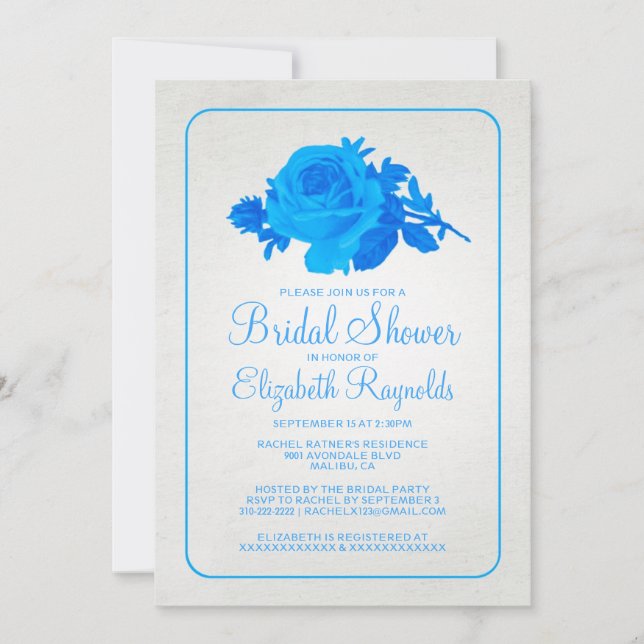 Invitación a la ducha nupcial con flores/flores de (Anverso)