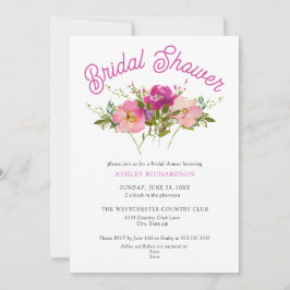 Invitación a la ducha nupcial con flores silvestre