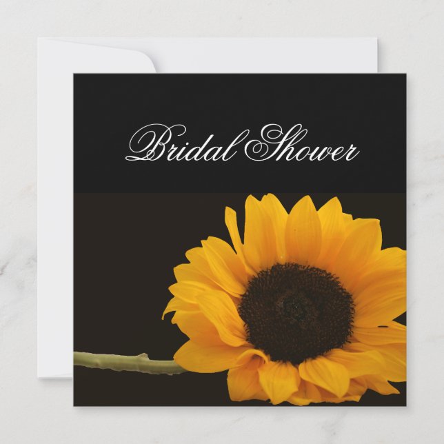 Invitación a la ducha nupcial con girasol (Anverso)