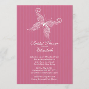 Invitación a la ducha nupcial con mariposa
