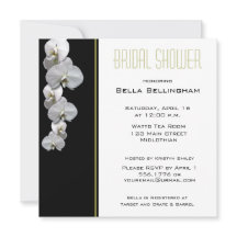 Invitación a la ducha nupcial con orquídeas blanca