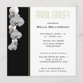 Invitación a la ducha nupcial con orquídeas blanca