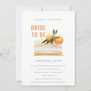 Invitación a la ducha nupcial con pastel de fruta 