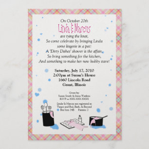 Invitación a la ducha nupcial con 'platos sucios'