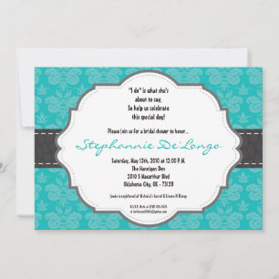 Invitación a la ducha nupcial con queso Verde azul