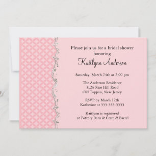 Invitación a la ducha nupcial con trineo rosa