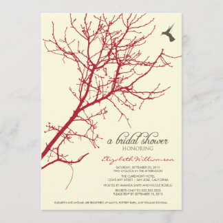 Invitación a la ducha nupcial (crimson)