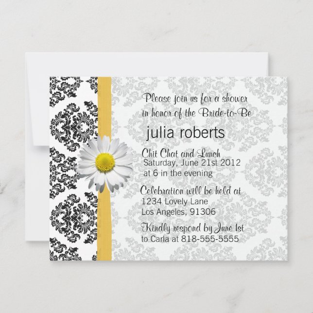 Invitación a la ducha nupcial Daisy and Damask (Anverso)