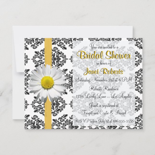 Invitación a la ducha nupcial Daisy and Damask (Anverso)