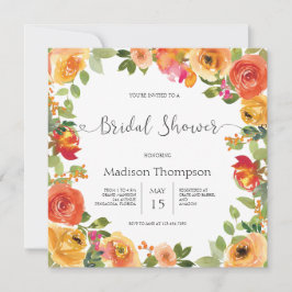 Invitación a la ducha nupcial de acuarela de otoño