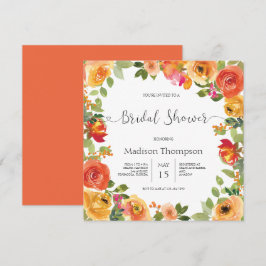 Invitación a la ducha nupcial de acuarela de otoño