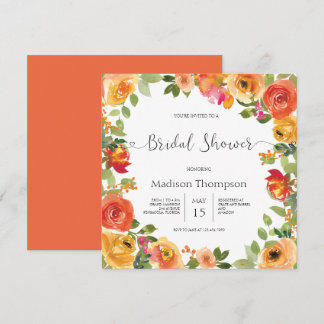 Invitación a la ducha nupcial de acuarela de otoño