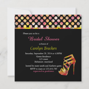Invitación a la ducha nupcial de alto talón Shabby