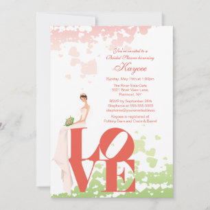 Invitación a la ducha nupcial de amor de moda