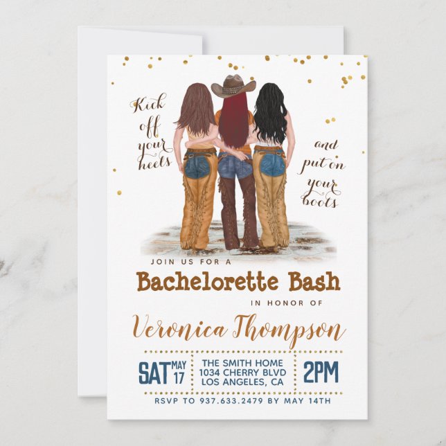 Invitación a la ducha nupcial de Bachelorette Occi (Anverso)