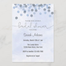 Invitación a la ducha nupcial de Blue Confetti