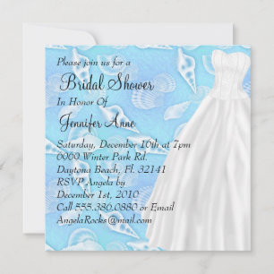 Invitación a la ducha nupcial de Boda blanco