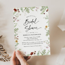 Invitación a la ducha nupcial de Boho Wildflowers 