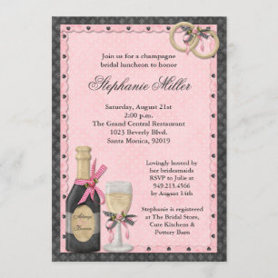 Invitación a la ducha nupcial de champaña