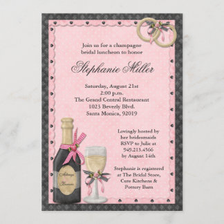 Invitación a la ducha nupcial de champaña