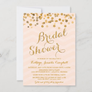Invitación a la ducha nupcial de Confetti dorada