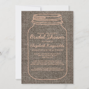 Invitación a la ducha nupcial de Coral Rustic Burl