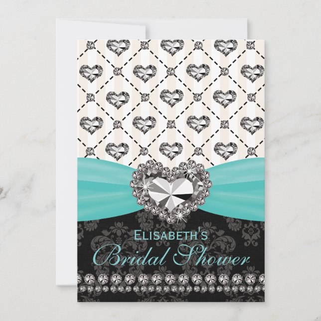 Invitación a la ducha nupcial de diamantes IMPRESI (Anverso)