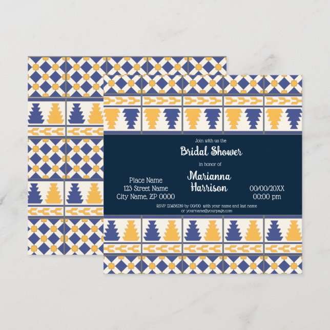 Invitación a la ducha nupcial de diseño de talaver (Anverso / Reverso)