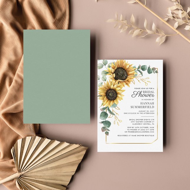 Invitación a la ducha nupcial de Eucalyptus Sunflo (Subido por el creador)