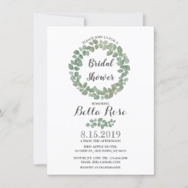 Invitación a la ducha nupcial de Eucalyptus Wreath