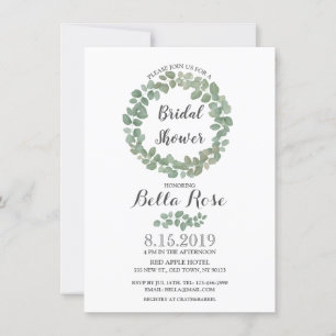 Invitación a la ducha nupcial de Eucalyptus Wreath