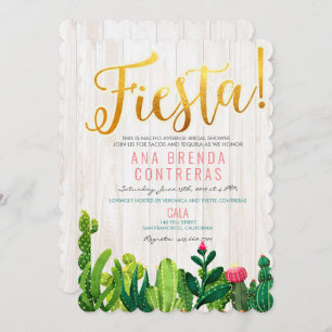 Invitación a la ducha nupcial de Fiesta Cactus