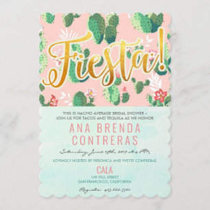 Invitación a la ducha nupcial de Fiesta Cactus