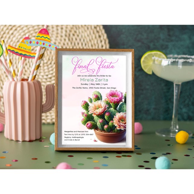 Invitación a la ducha nupcial de Fiesta Cactus (Subido por el creador)