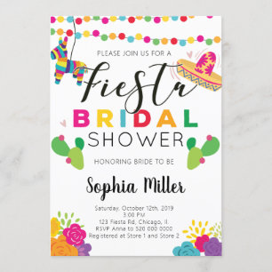Invitación a la ducha nupcial de Fiesta Mexicana