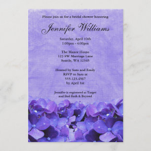 Invitación a la ducha nupcial de Hydrangea