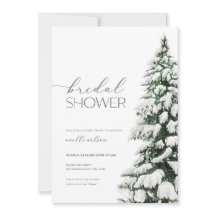 Invitación a la ducha nupcial de invierno Pinos de