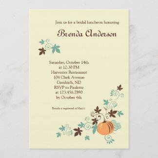 Invitación a la ducha nupcial de la cosecha otoño