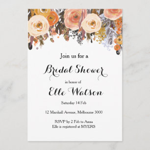 Invitación a la ducha nupcial de la Moda floral ot
