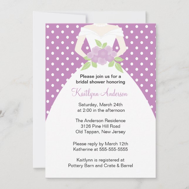 Invitación a la ducha nupcial de la novia del punt (Anverso)