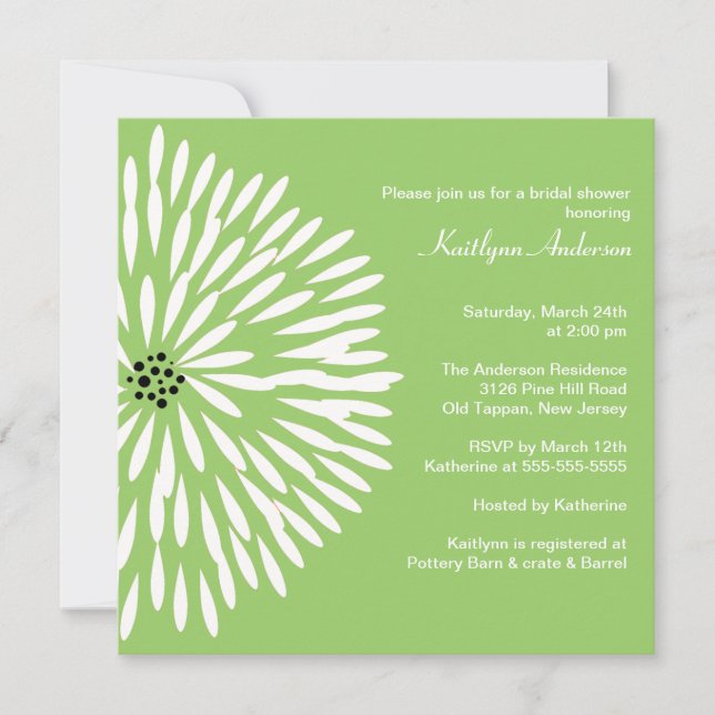 Invitación a la ducha nupcial de la primavera de l (Anverso)