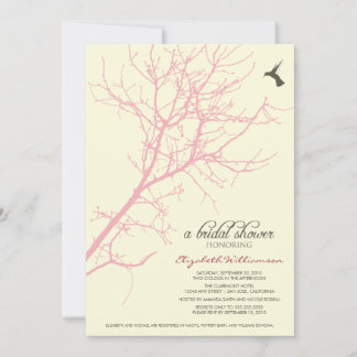 Invitación a la ducha nupcial de la silueta de árb