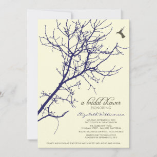 Invitación a la ducha nupcial de la silueta de árb