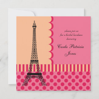 Invitación a la ducha nupcial de la Torre Eiffel