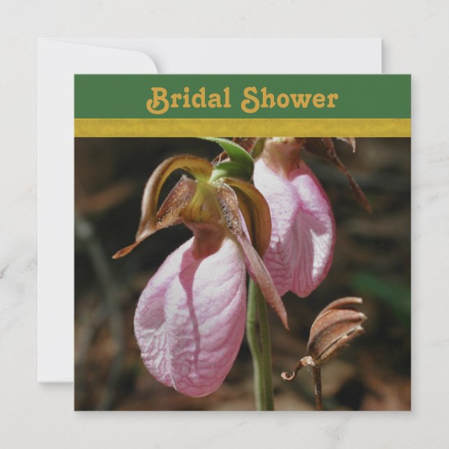 Invitación a la ducha nupcial de Lady Slipper Orch (Anverso)