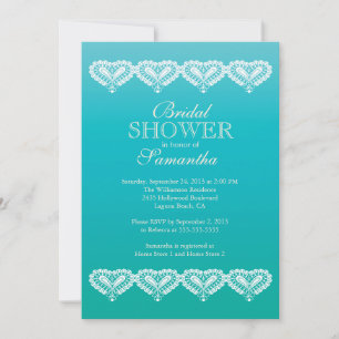 Invitación a la ducha nupcial de los corazones de 